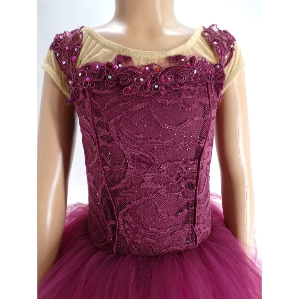 Pre-Owned Dance Costume Gallery 20514 Medium Child Burgundy Ballet